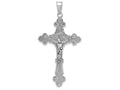 FJC Finejewelers 14k White Gold White Crucifix with Scalloped Edges Charm