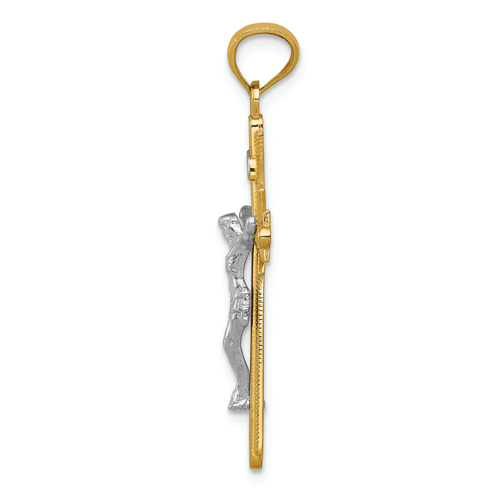 FJC Finejewelers 14k Two-tone Gold Polished Crucifix Charm