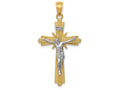 FJC Finejewelers 14k Two-tone Gold Polished Crucifix Charm