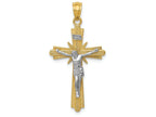 FJC Finejewelers 14k Two-tone Gold Polished Crucifix Charm