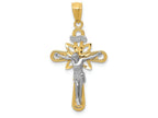 FJC Finejewelers 14k Ywith Gold with Rhodium Small Passion Crucifix Charm