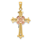 FJC Finejewelers 14k Ywithr Gold Polished Crucifix Charm