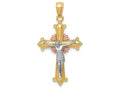 FJC Finejewelers 14k Ywithr Gold Polished Crucifix Charm