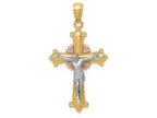 FJC Finejewelers 14k Ywithr Gold Polished Crucifix Charm
