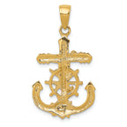 FJC Finejewelers 14k Yellow Gold Polished Textured  Mariners Crucifix Ropewithheel Charm