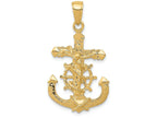 FJC Finejewelers 14k Yellow Gold Polished Textured  Mariners Crucifix Ropewithheel Charm