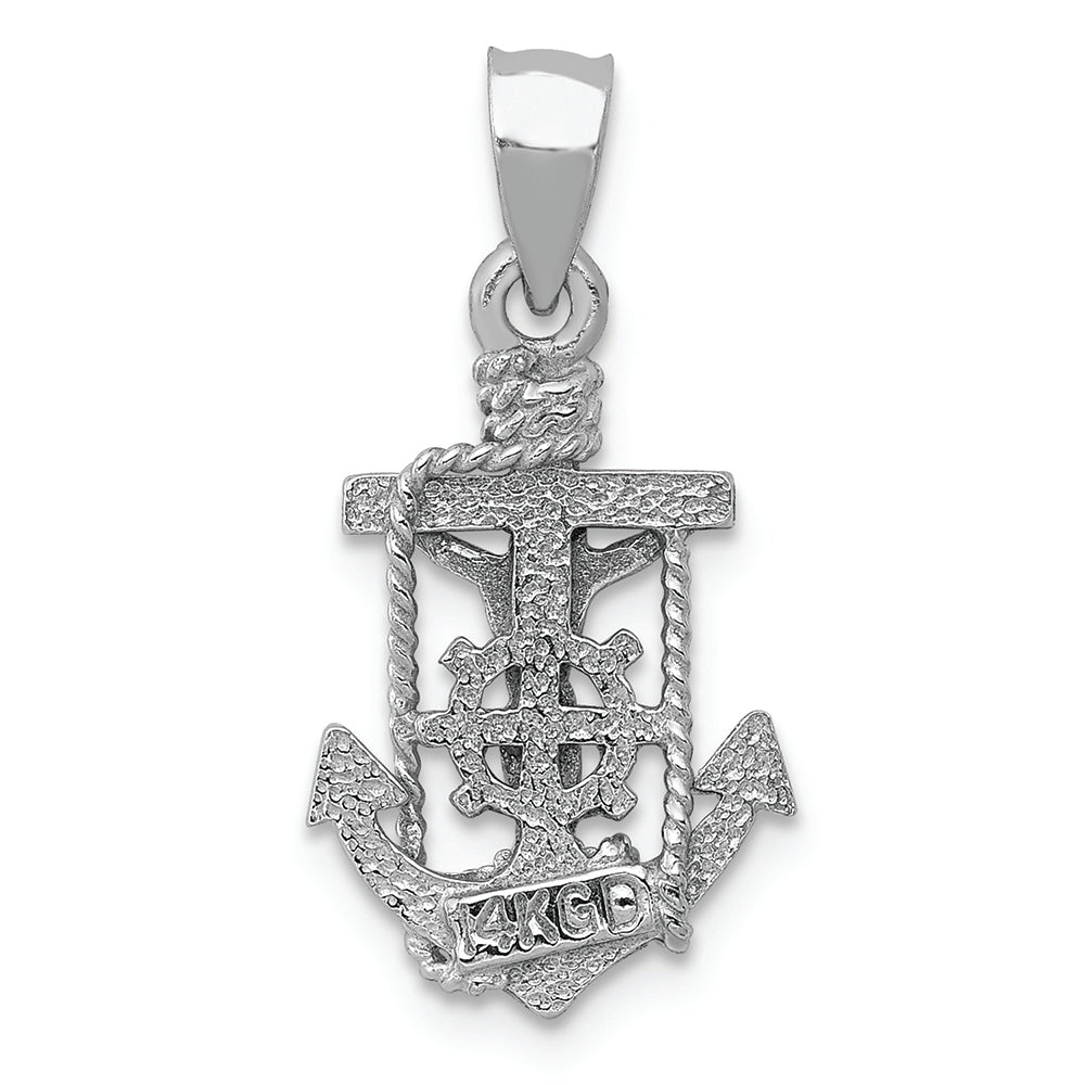 FJC Finejewelers 14k White Gold Polished Mariner Crucifix Charm