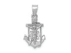 FJC Finejewelers 14k White Gold Polished Mariner Crucifix Charm