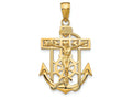 FJC Finejewelers 14k Yellow Gold Polished Textured Mini Mariners Crucifix Charm