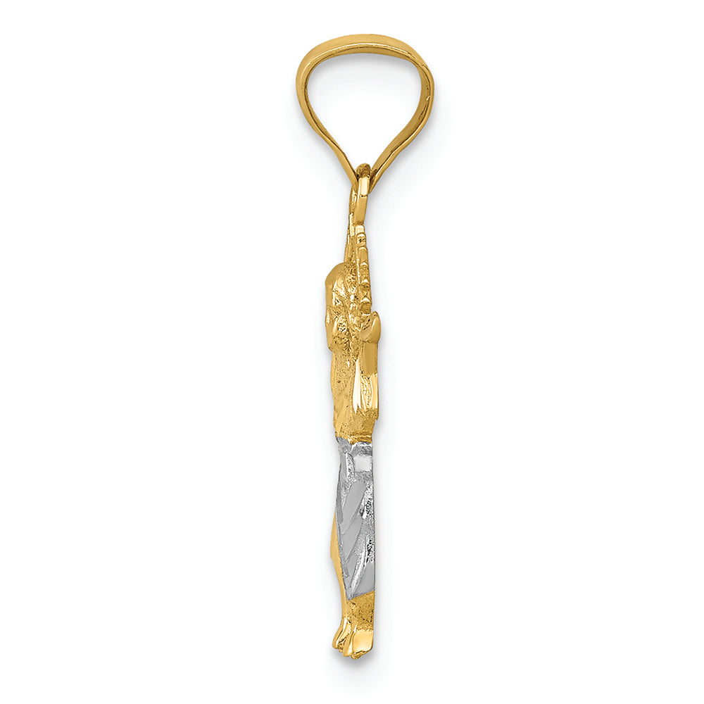 FJC Finejewelers 14k Yellow Gold with with Rhodium Bright Cut Polished Baby Jesus Charm