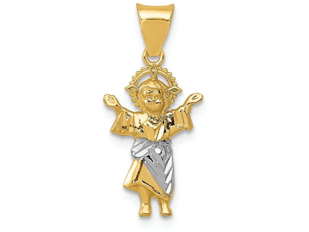 FJC Finejewelers 14k Yellow Gold with with Rhodium Bright Cut Polished Baby Jesus Charm