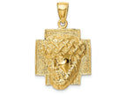 FJC Finejewelers 14k Yellow Gold Polished  Large Jesus Head with Crown Charm