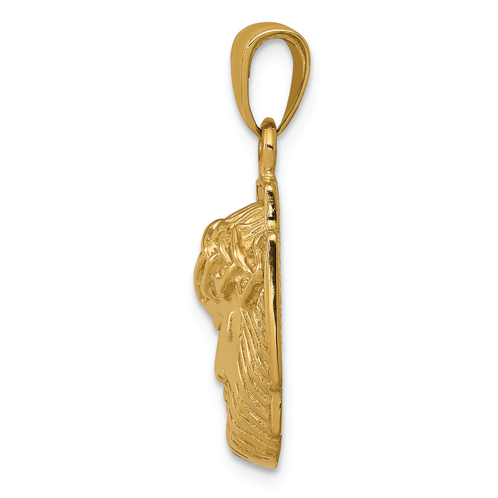 FJC Finejewelers 14k Yellow Gold Polished  Small Jesus Head with Crown Charm