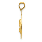 FJC Finejewelers 14k Yellow Gold with Rhodium Polished Bright Cut Sagrado Corazon Oval Charm
