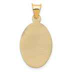 FJC Finejewelers 14k Yellow Gold with Rhodium Polished Bright Cut Sagrado Corazon Oval Charm