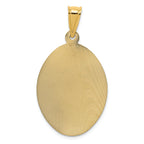 FJC Finejewelers 14k Yellow Gold with Rhodium Polished Bright Cut Sagrado Corazon Oval Charm