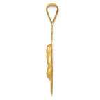 FJC Finejewelers 14k Yellow Gold Polished Bright Cut Sagrado Corazon Oval Charm