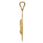FJC Finejewelers 14k Yellow Gold Polished Bright Cut Sagrado Corazon Oval Charm