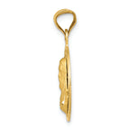 FJC Finejewelers 14k Yellow Gold Polished Bright Cut Sagrado Corazon Circle Charm