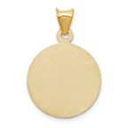 FJC Finejewelers 14k Yellow Gold Polished Bright Cut Sagrado Corazon Circle Charm
