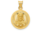 FJC Finejewelers 14k Yellow Gold Polished Bright Cut Sagrado Corazon Circle Charm