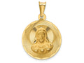 FJC Finejewelers 14k Yellow Gold Polished Bright Cut Sagrado Corazon Circle Charm