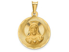 FJC Finejewelers 14k Yellow Gold Polished Bright Cut Sagrado Corazon Circle Charm