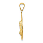 FJC Finejewelers 14k Yellow Gold Polished Bright Cut Sagrado Corazon Circle Charm