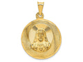 FJC Finejewelers 14k Yellow Gold Polished Bright Cut Sagrado Corazon Circle Charm