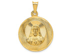 FJC Finejewelers 14k Yellow Gold Polished Bright Cut Sagrado Corazon Circle Charm