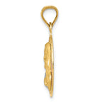 FJC Finejewelers 14k Yellow Gold with Rhodium Polished Bright Cut Sagrado Corazon Circle Charm