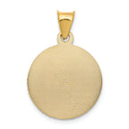 FJC Finejewelers 14k Yellow Gold with Rhodium Polished Bright Cut Sagrado Corazon Circle Charm