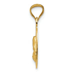 FJC Finejewelers 14k Yellow Gold Polished Bright Cut Sagrado Corazon Oval Charm