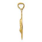 FJC Finejewelers 14k Yellow Gold Polished Bright Cut Sagrado Corazon Oval Charm
