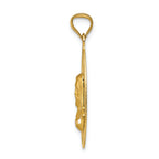FJC Finejewelers 14k Yellow Gold Polished Bright Cut Sagrado Corazon Oval Charm