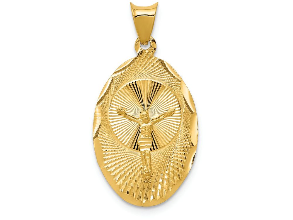 FJC Finejewelers 14k Yellow Gold Polished Bright Cut Corpus Oval Charm
