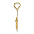 FJC Finejewelers 14k Yellow Gold with Rhodium Polished Bright Cut Corpus Oval Charm