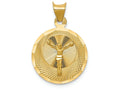 FJC Finejewelers 14k Yellow Gold Polished Bright Cut Corpus Circle Charm