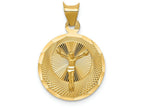 FJC Finejewelers 14k Yellow Gold Polished Bright Cut Corpus Circle Charm