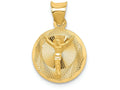 FJC Finejewelers 14k Yellow Gold Polished Bright Cut Corpus Circle Charm