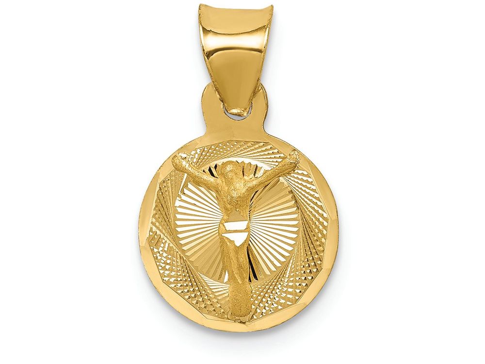 FJC Finejewelers 14k Yellow Gold Polished Bright Cut Corpus Circle Charm