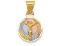 FJC Finejewelers 14k Yellow Gold with Rhodium Polished Bright Cut Corpus Circle Charm