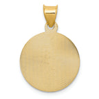 FJC Finejewelers 14k Yellow Gold with Rhodium Polished Bright Cut Corpus Circle Charm