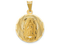 FJC Finejewelers 14k Yellow Gold Polished Bright Cut Lady Of Guadalupe Circle Charm