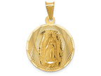 FJC Finejewelers 14k Yellow Gold Polished Bright Cut Lady Of Guadalupe Circle Charm