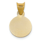 FJC Finejewelers 14k Yellow Gold with Rhodium Polished Bright Cut Lady Of Guadalupe Circle Charm