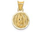 FJC Finejewelers 14k Yellow Gold Polished Bright Cut Lady Of Guadalupe Circle Charm