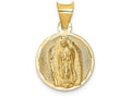 FJC Finejewelers 14k Yellow Gold Polished Bright Cut Lady Of Guadalupe Circle Charm