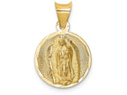 FJC Finejewelers 14k Yellow Gold Polished Bright Cut Lady Of Guadalupe Circle Charm