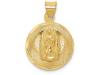 FJC Finejewelers 14k Yellow Gold Polished Bright Cut Lady Of Guadalupe Circle Charm